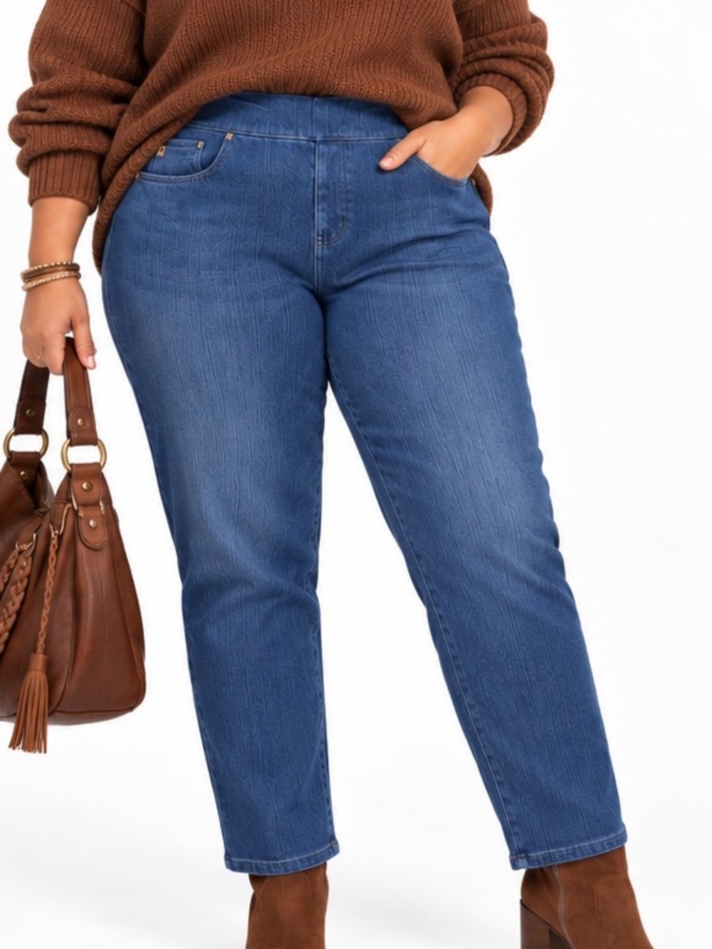 Belle Kim Gravel Petite Flexibelle Rollabelle Jeans 22 Petite NWOT